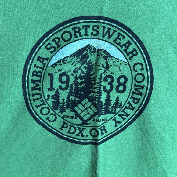 NWOT Columbia Green Short Sleeve Tee with Nature Graphic Size XXL - Picture 3 of 4